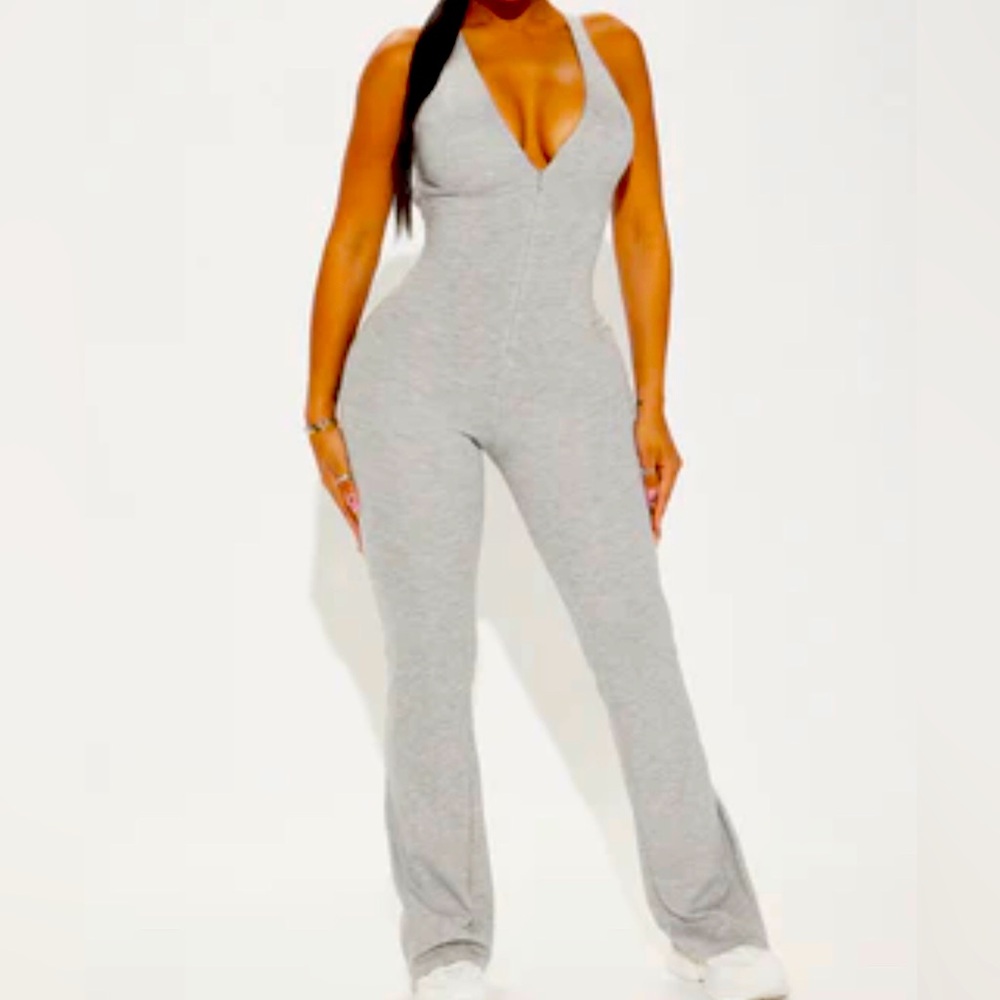 Best Believe Jumpsuit - Heather Grey XL
